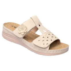 Komfort-Klettpantolette „Paula“ beige
