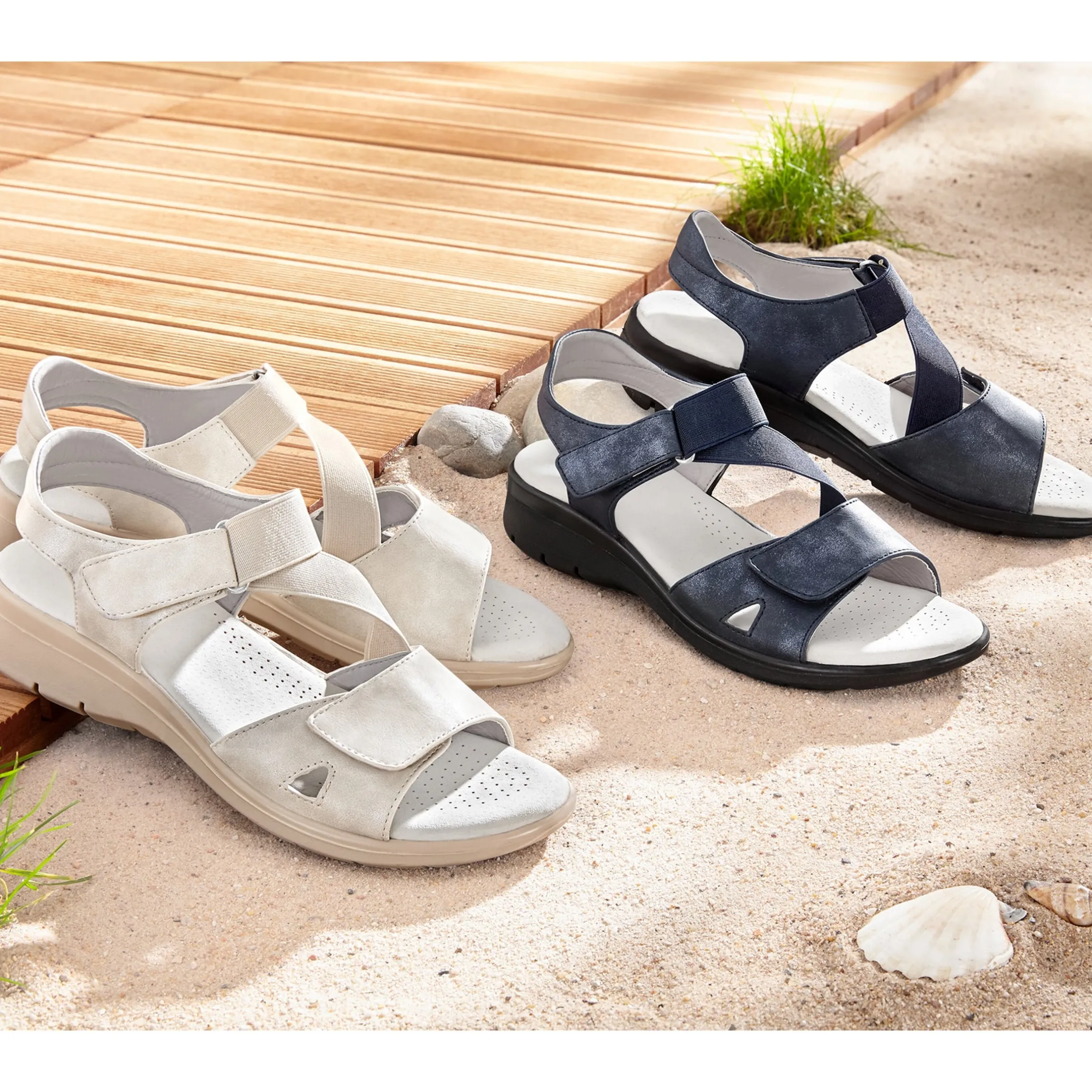 Komfort-Sandale "Flexi" grau