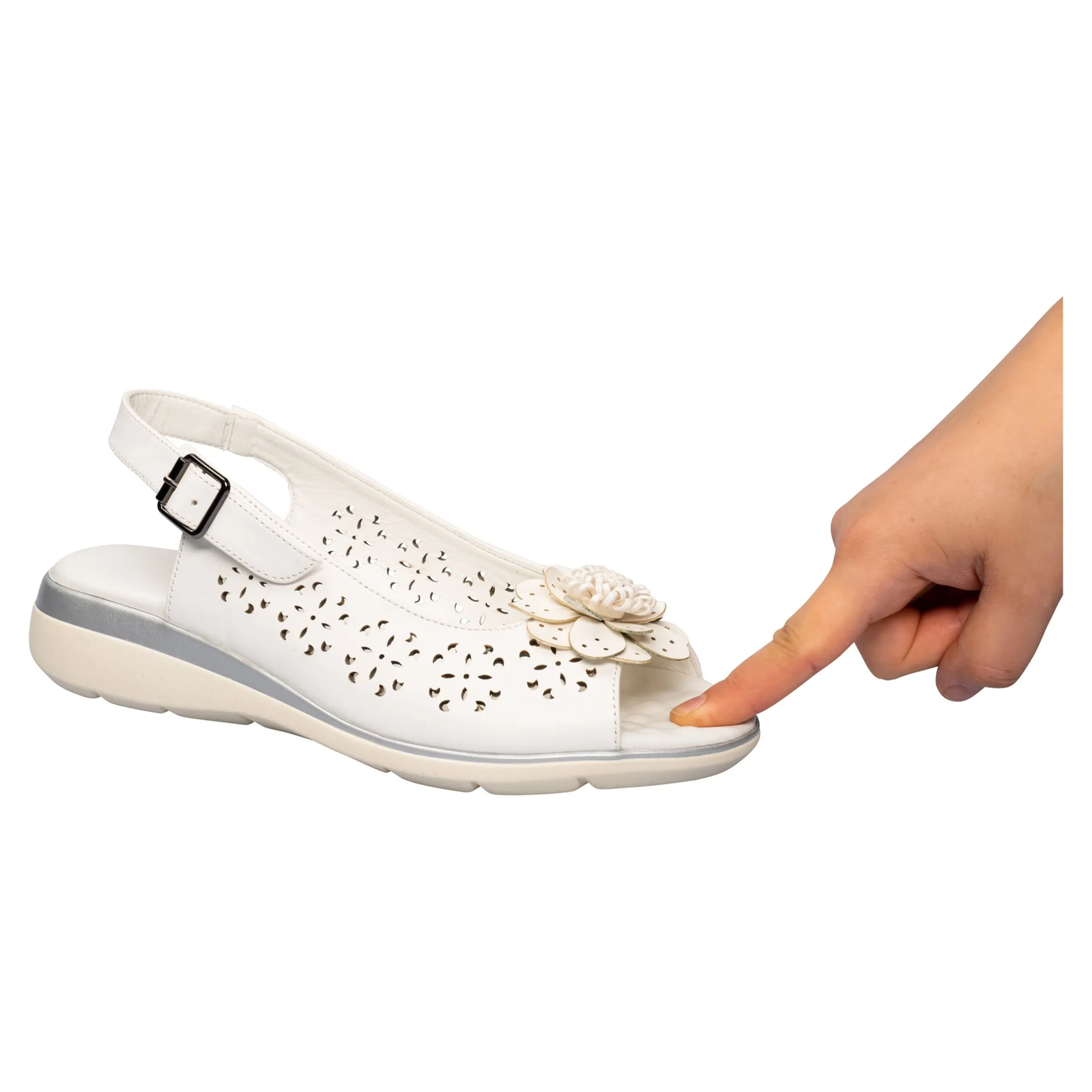 Komfort-Sandalette „Rose“ weiß