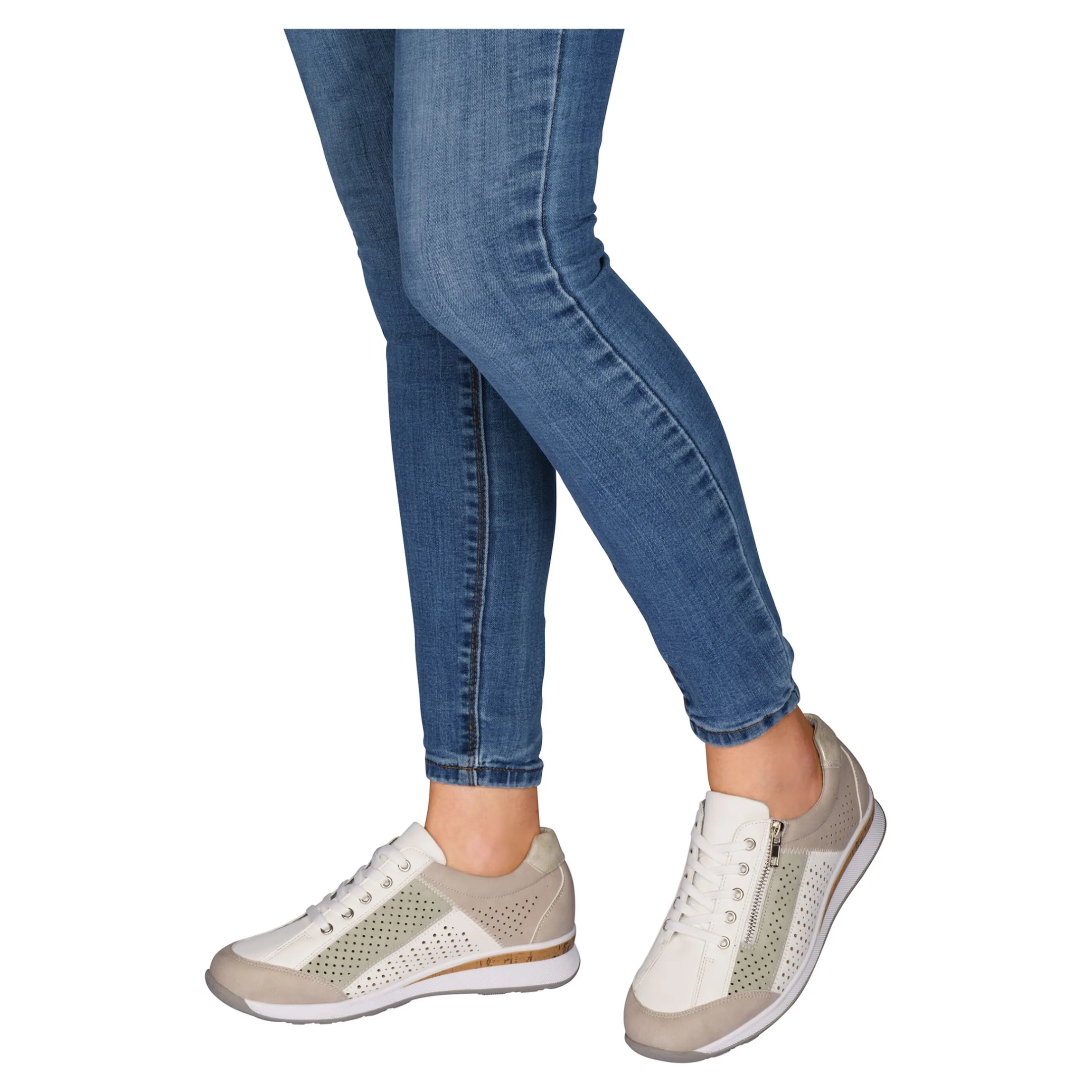 Komfort-Sneaker "Marion" taupe/grün