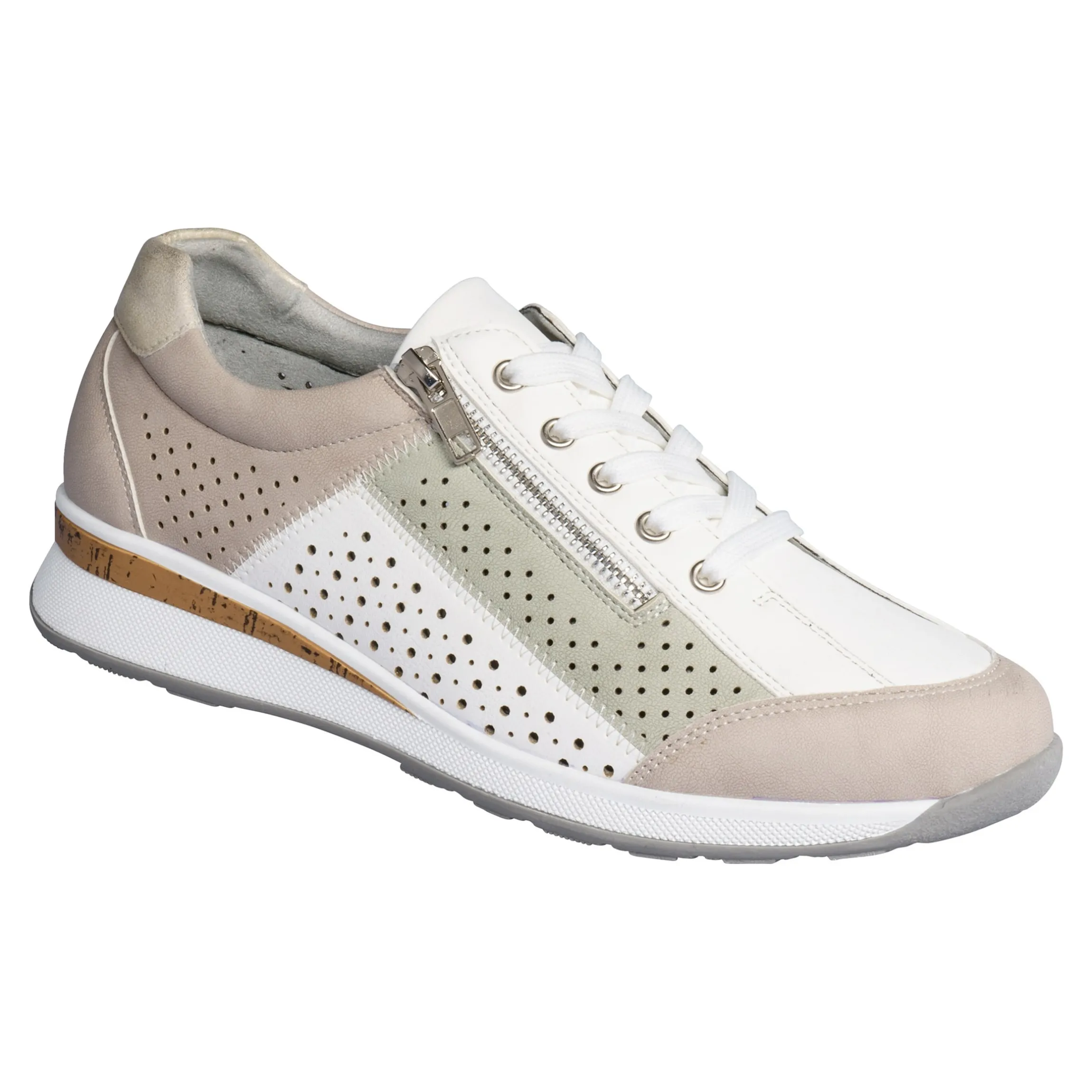 Komfort-Sneaker "Marion" taupe/grün