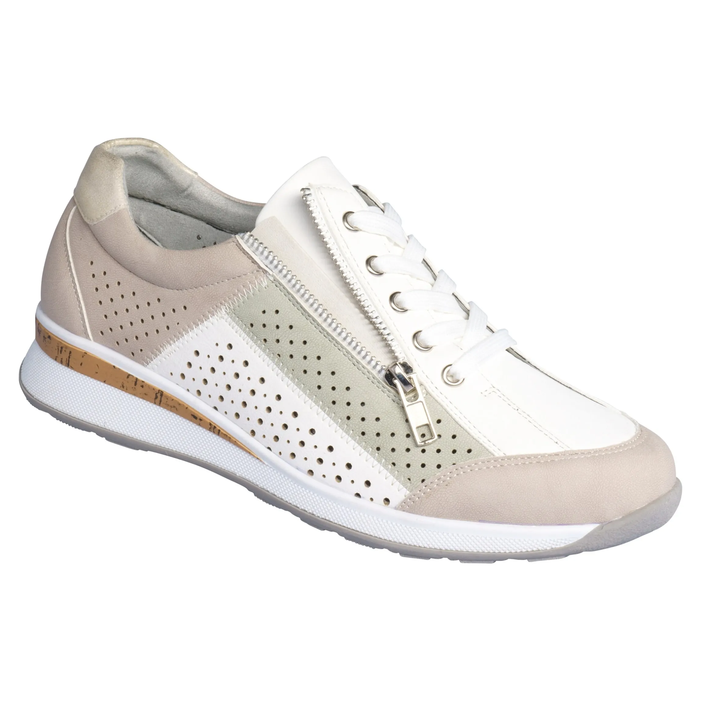 Komfort-Sneaker "Marion" taupe/grün