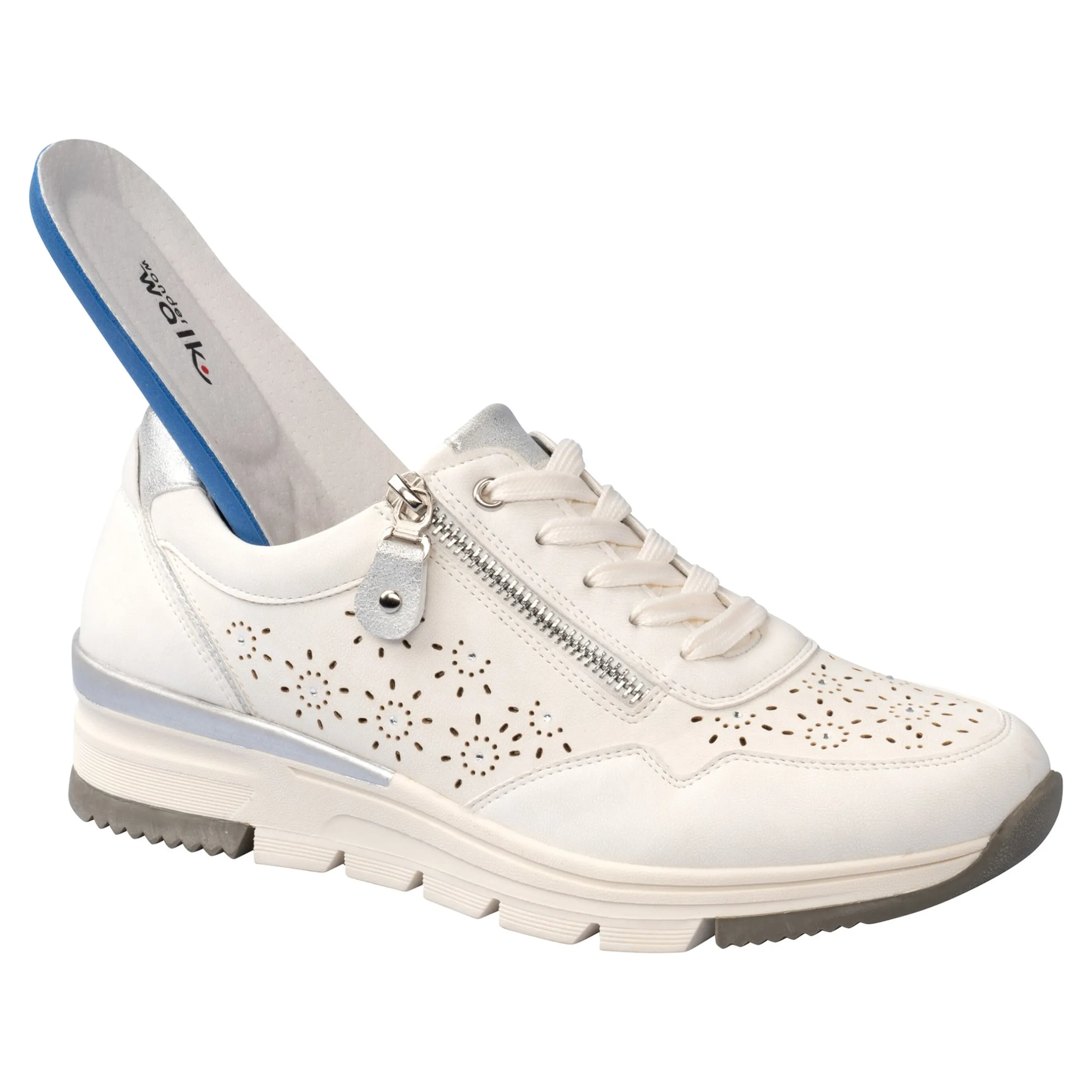 Komfort-Sneaker mit Leder „Isabelle“ weiß