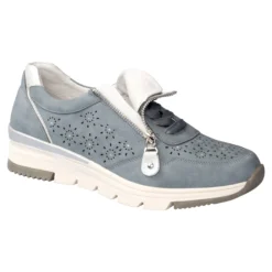 Komfort-Sneaker mit Leder „Isabelle“ rauchblau