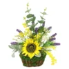 Kunstblumengesteck "Sonnenblumen mit Lavendel"