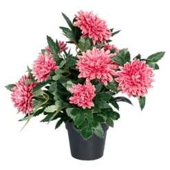 Kunstpflanze "Dahlien-Busch", 1 Stück pink
