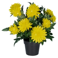 Kunstpflanze "Dahlien-Busch", 1 Stück gelb
