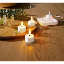 LED-Akku-Teelichter, 4 Stück