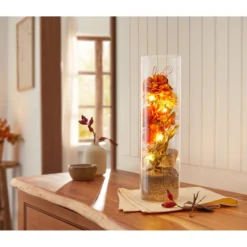 LED-Deko „Dahlien im Glas“