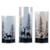 LED-Dekogläser-Set "Winterwald", 3-teilig