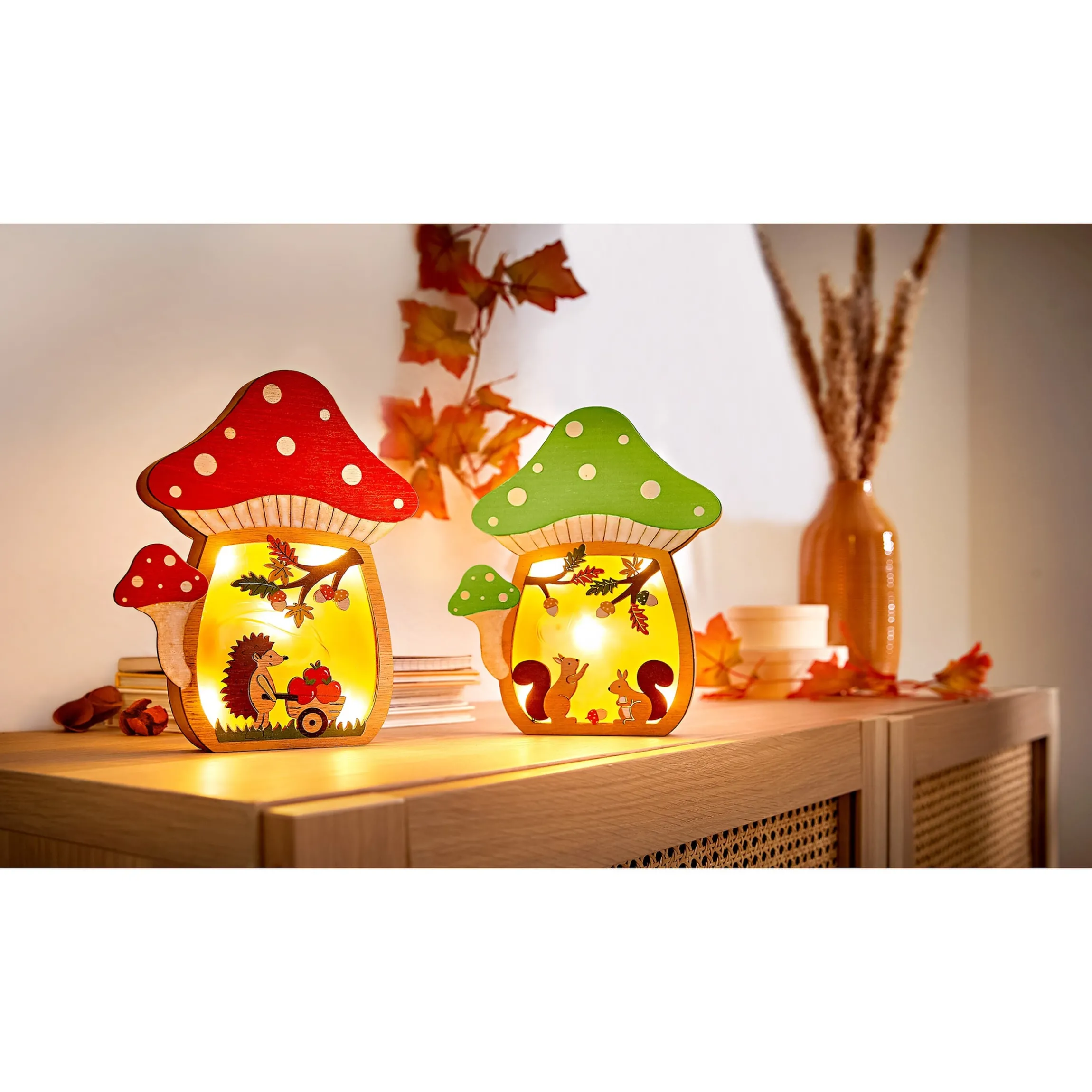 LED-Dekoration "Pilz" rot