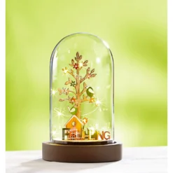 LED-Glasdeko "4 Jahreszeiten"