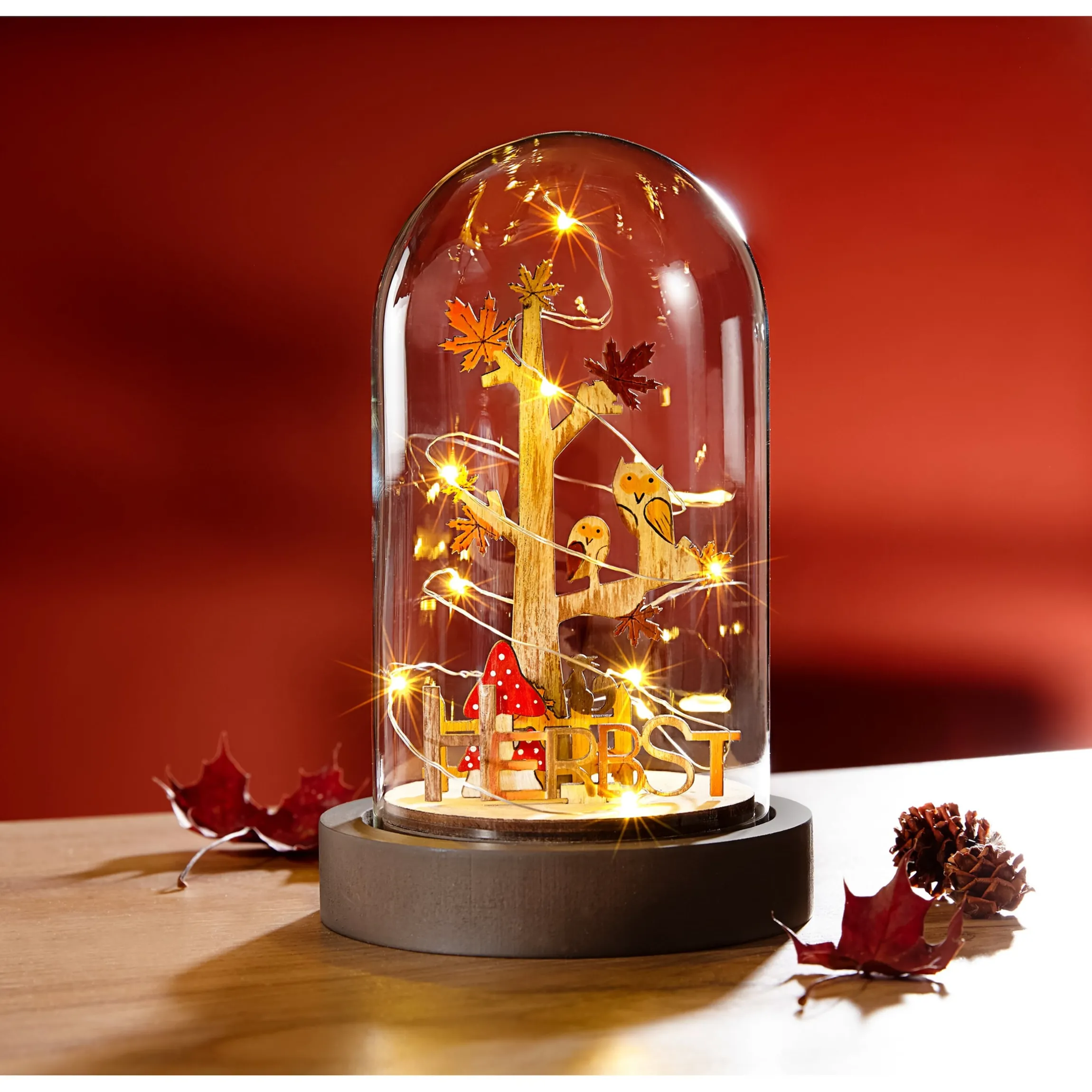 LED-Glasdeko "4 Jahreszeiten"