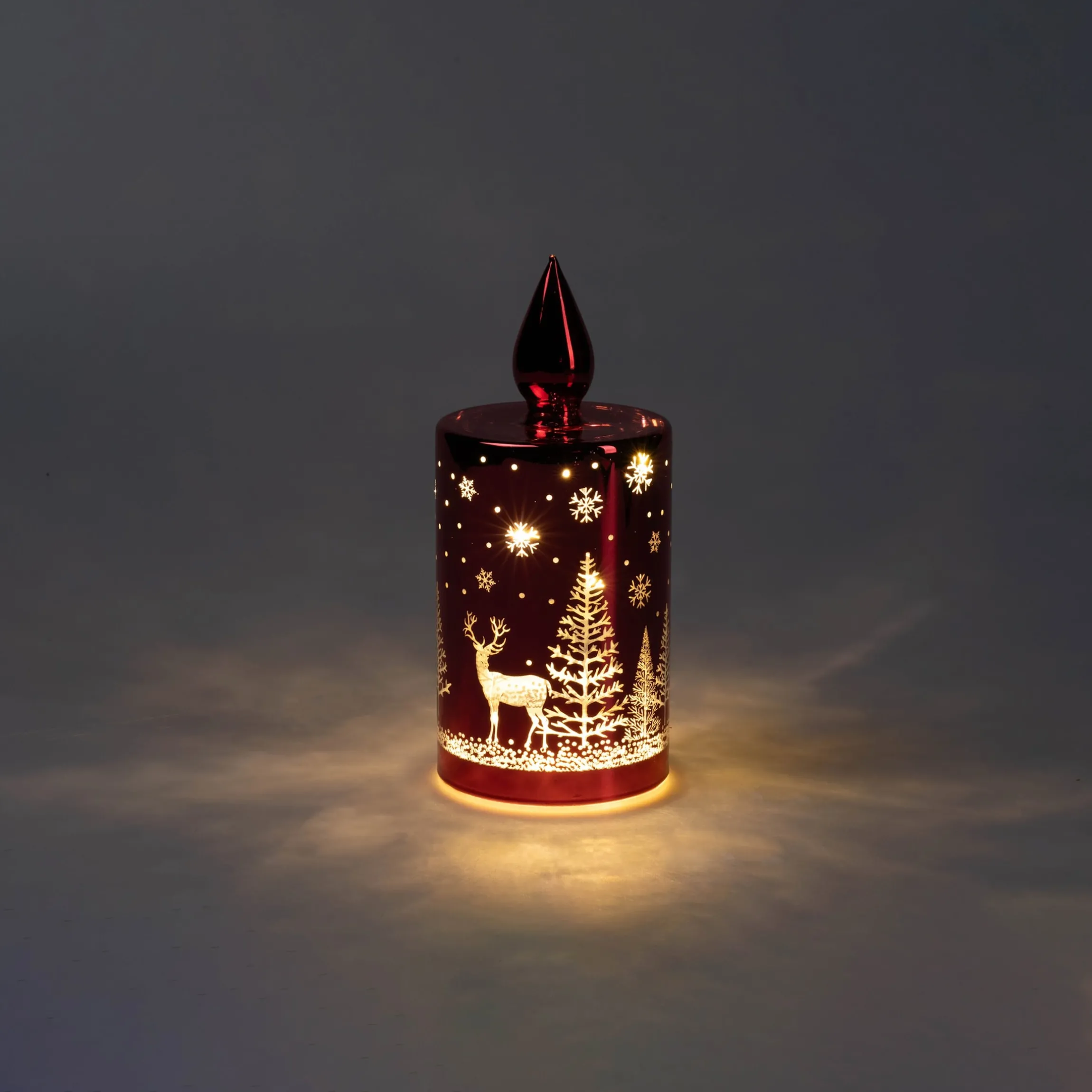 LED-Glaskerze, 1 Stück Winterwald