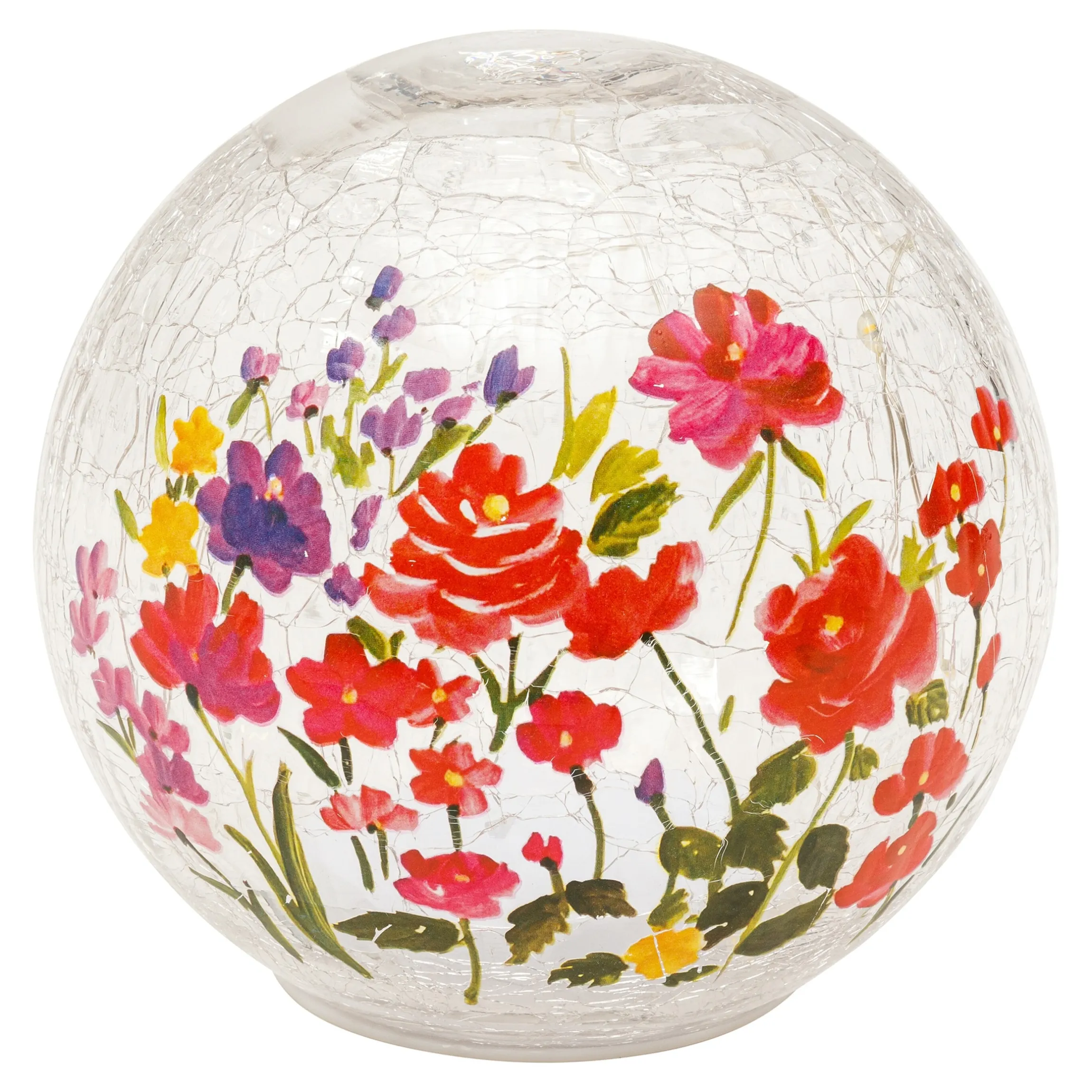 LED-Glaskugel "Blumenmeer" groß: Ø 15 cm