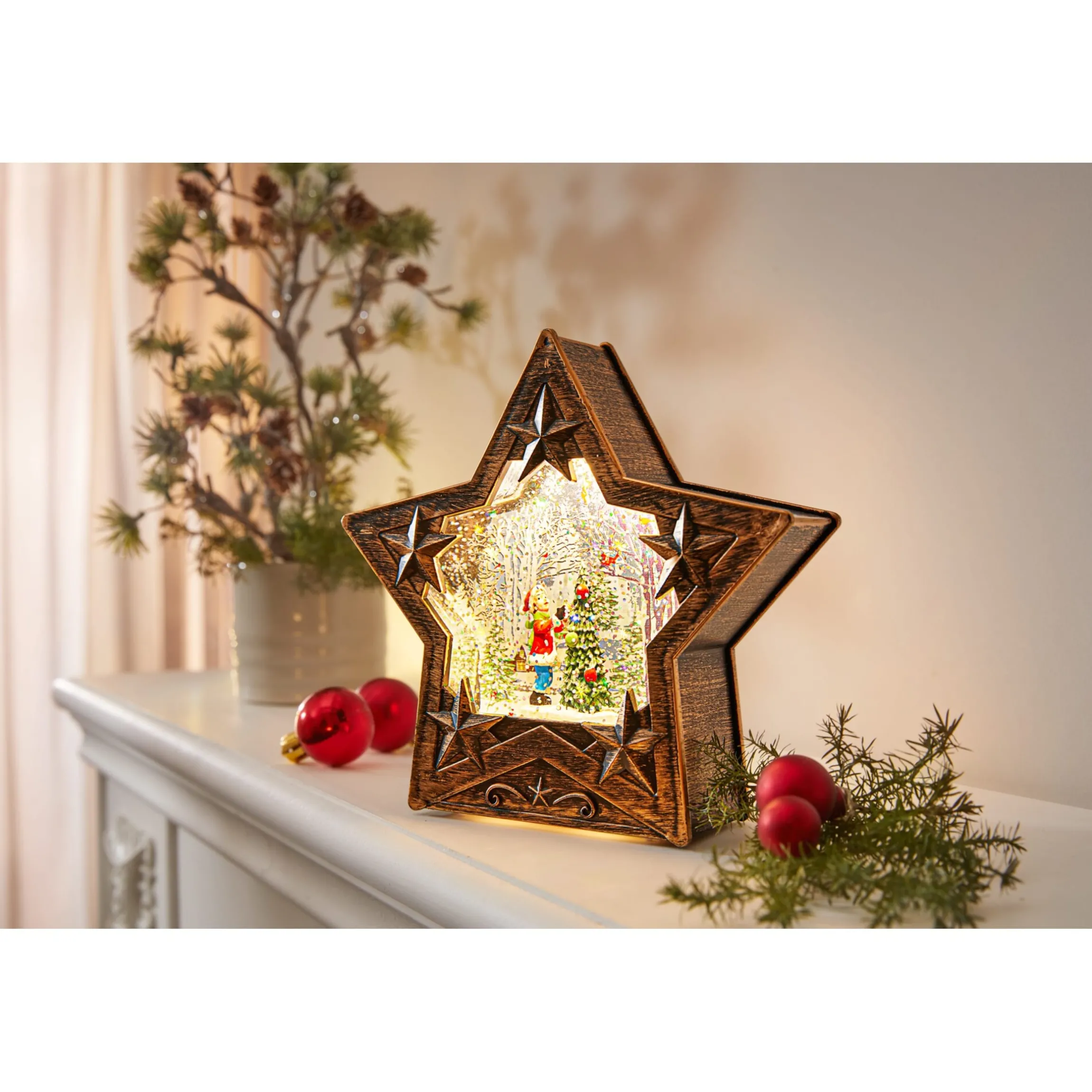 LED-Glitter-Laterne „Stern“