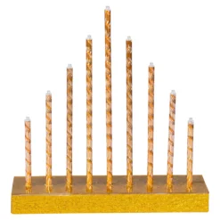 LED-Kerzentreppe „Glitter“ gold
