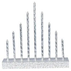 LED-Kerzentreppe „Glitter“ silber