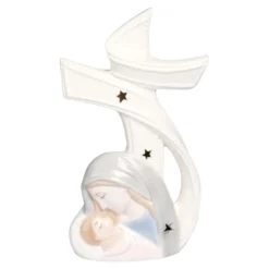 LED-Porzellankreuz „Maria mit dem Kinde“