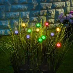 LED-Solar-Gartenstecker "Glühwürmchen", 2 Stück bunt