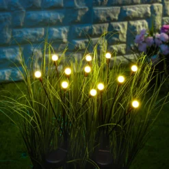 LED-Solar-Gartenstecker "Glühwürmchen", 2 Stück weiß
