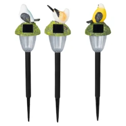 LED-Solar-Leuchten „Vogel“, 2 Stück + 1 Stück gratis