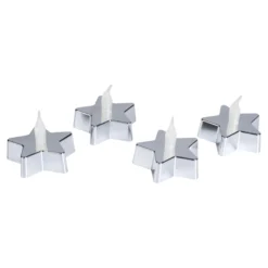 LED-Teelichter „Stern“, 4 Stück silberfarben