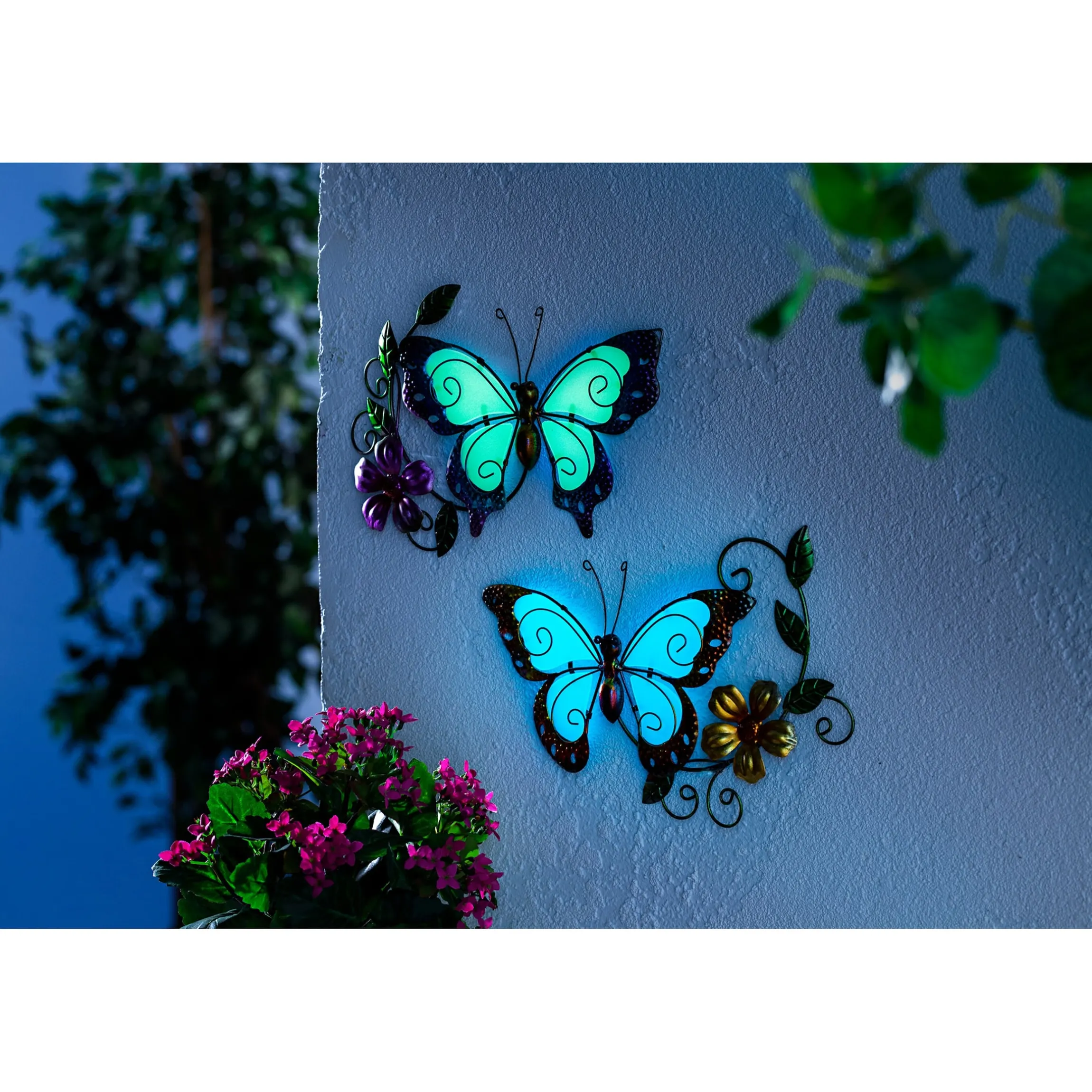 Leucht-Wanddeko "Schmetterling" rosa