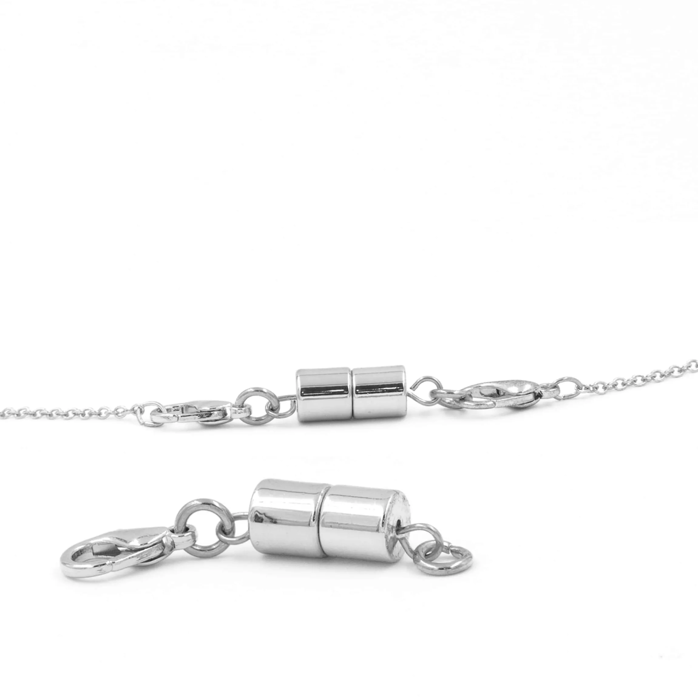 Magnet-Kettenverschluss, 2 Stück silber