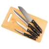 Messer-Set mit Bambusbrett, 5-teilig