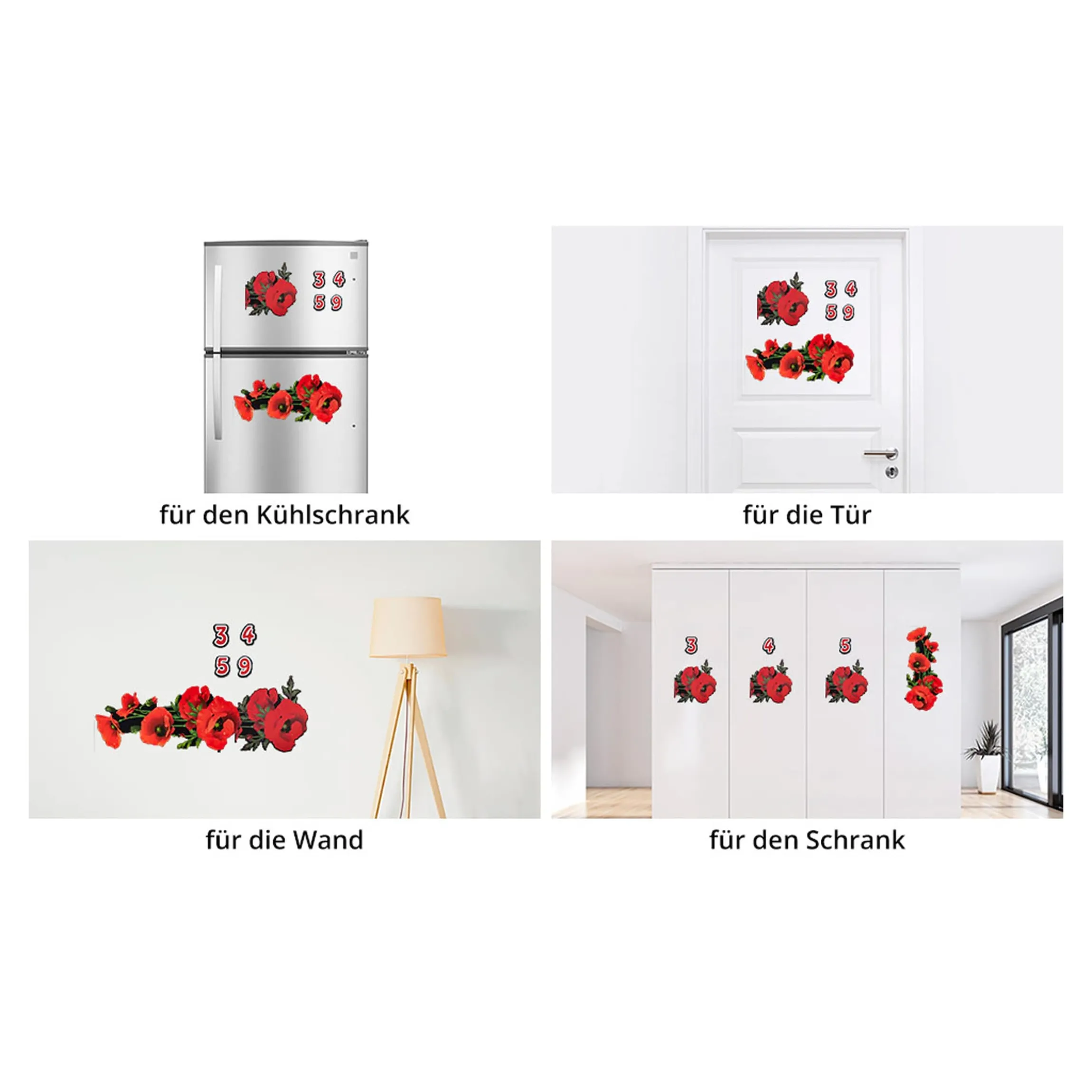 Mülltonnen-Aufkleber Mohnblumen