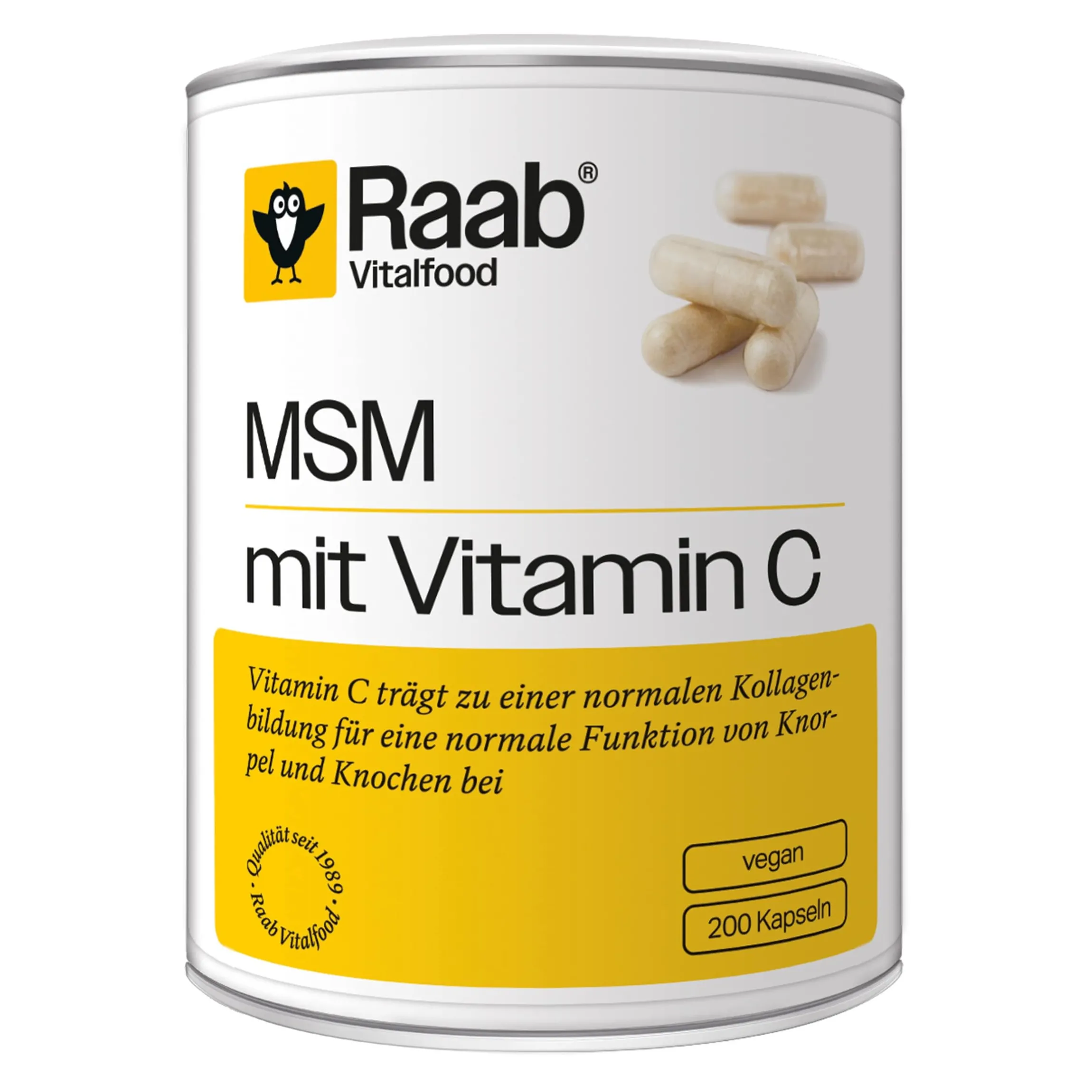 MSM mit Vitamin C, 200 Kapseln, 126 g