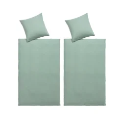 Musselin-Baumwollbettwäsche Set "Annalena", 4 teilig, 135x200 cm salbei