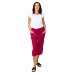Musselin-Capri-Hose „Moni“ beere