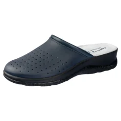 Pantolette mit Leder für Damen blau
