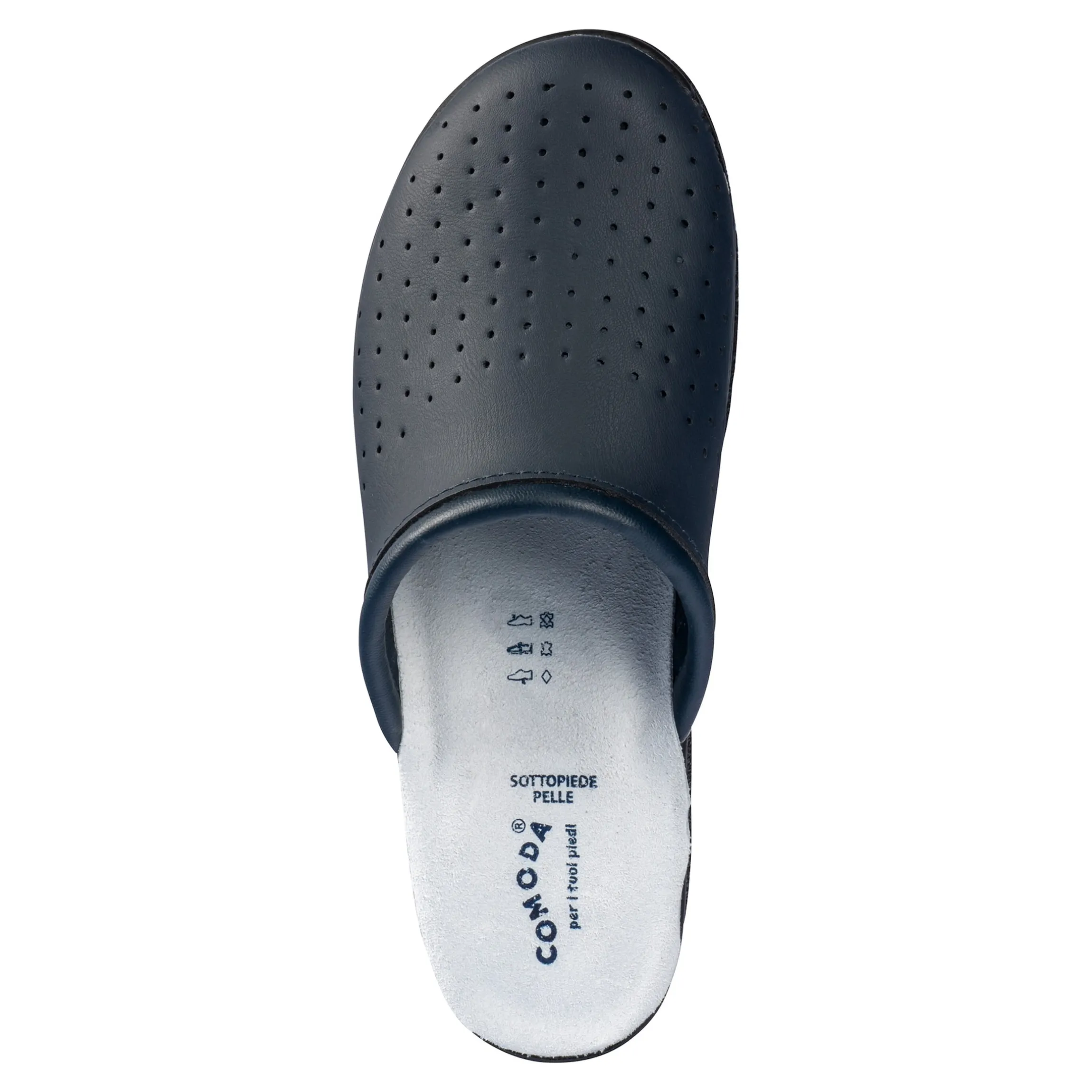 Pantolette mit Leder für Damen blau