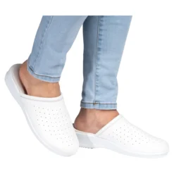 Pantolette mit Leder für Damen weiß