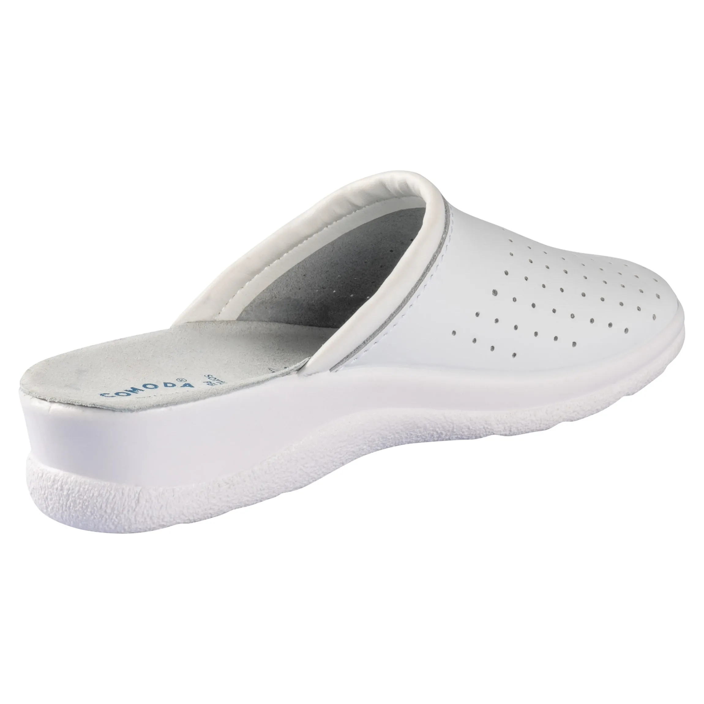 Pantolette mit Leder für Damen weiß