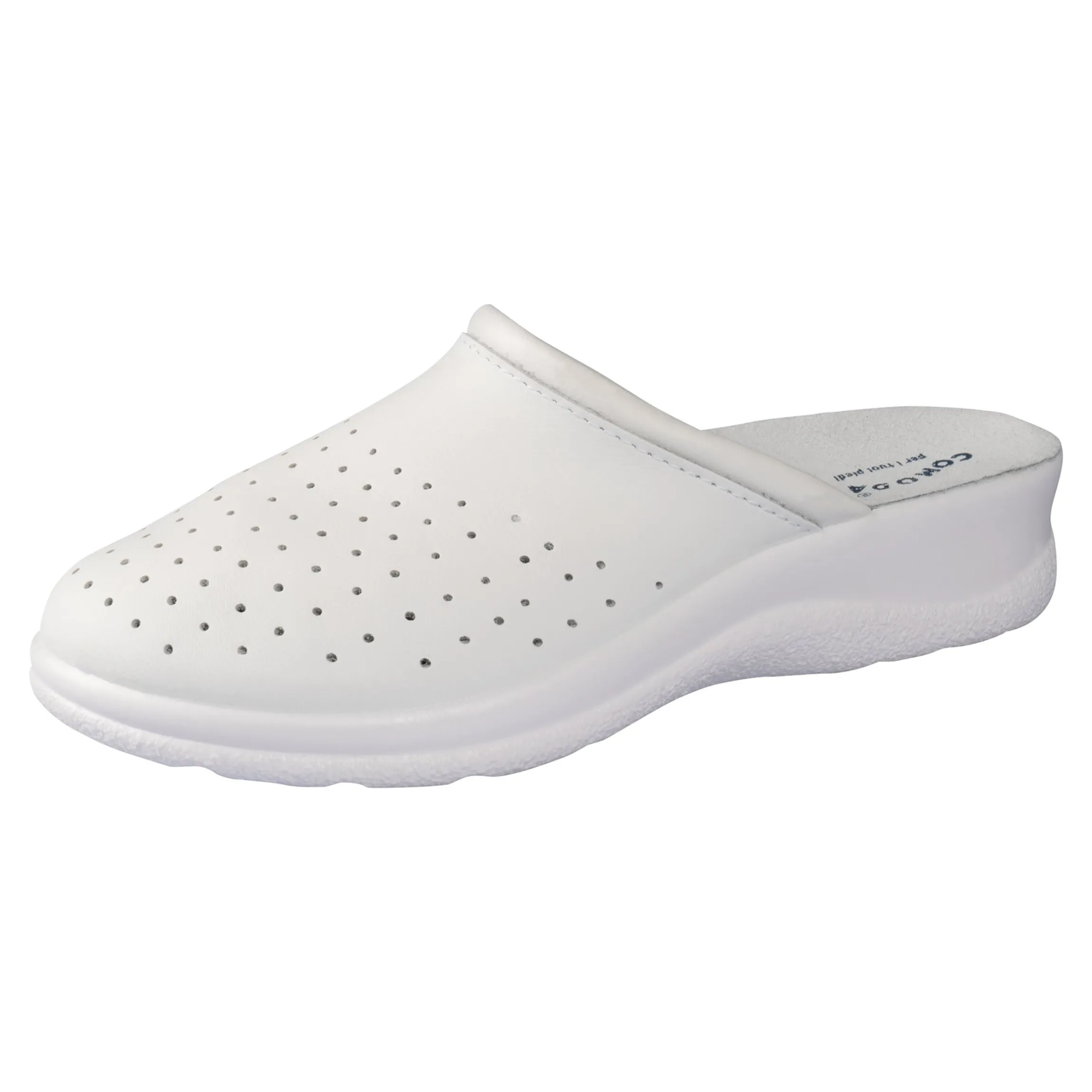 Pantolette mit Leder für Damen weiß