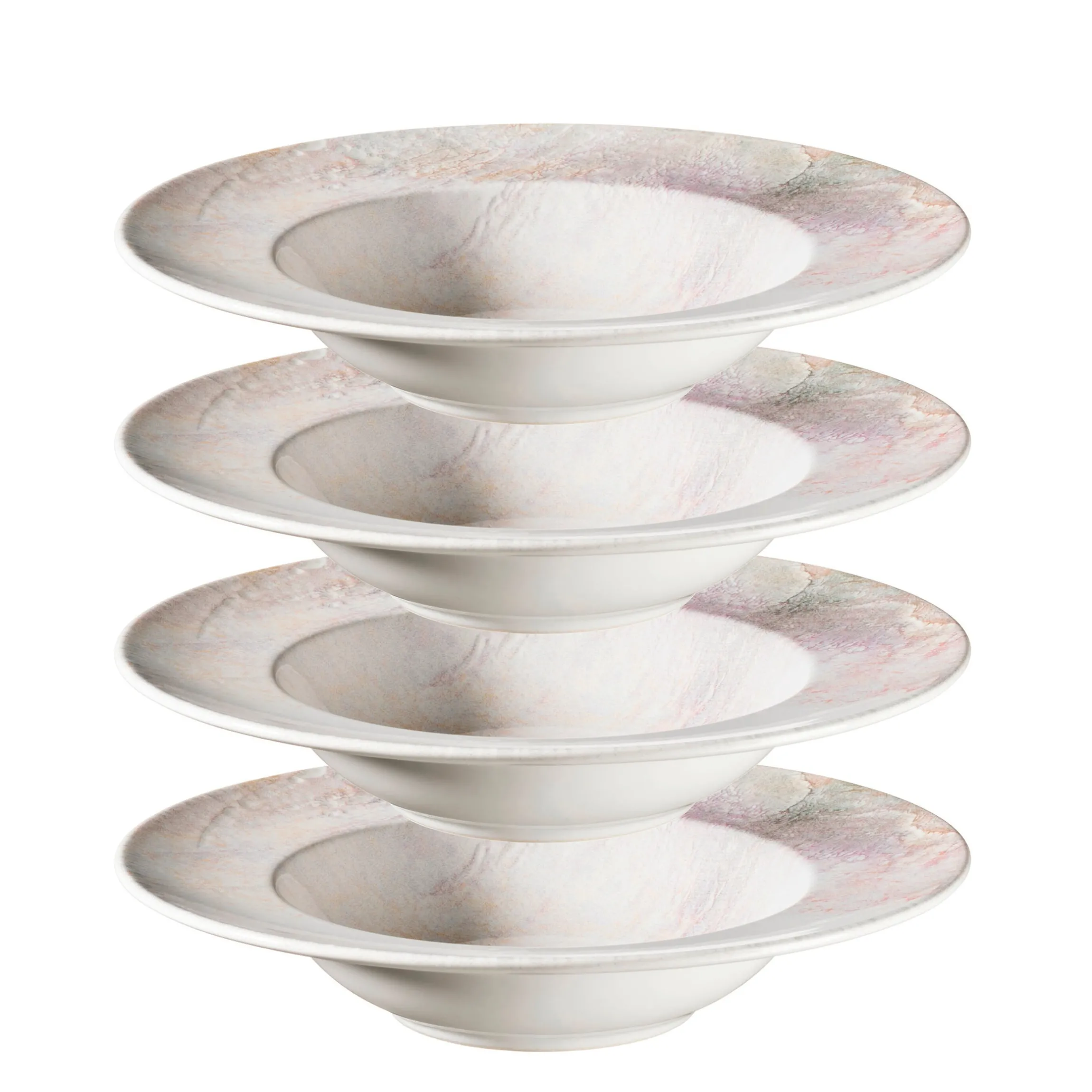 Pastateller-Set, Steinzeug Aquarellia