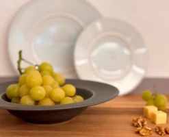 Pastateller Set, Steinzeug Unico Grau