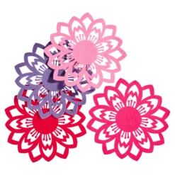 Pfannenschoner, Untersetzer Filzblüten "Fleur", 4 Stück