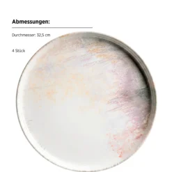 Platzteller-Set, Steinzeug Aquarellia