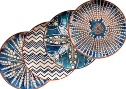 Platzteller-Set, Steinzeug Iberico Blue 4 x Platzteller