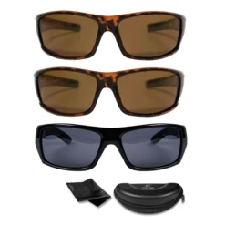 Polarisierte Sonnenbrille HD Polar View, 3 Stück 2x hornoptik + 1x schwarz