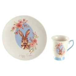 Porzellan-Geschirr-Set "Ostern", 2-teilig