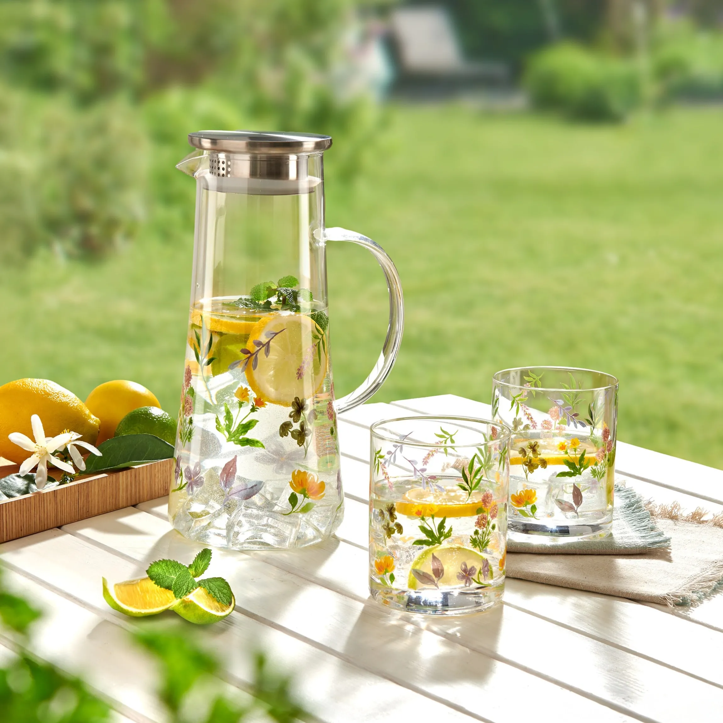 Premium-Karaffe "Sommerblüten", 1,5 l