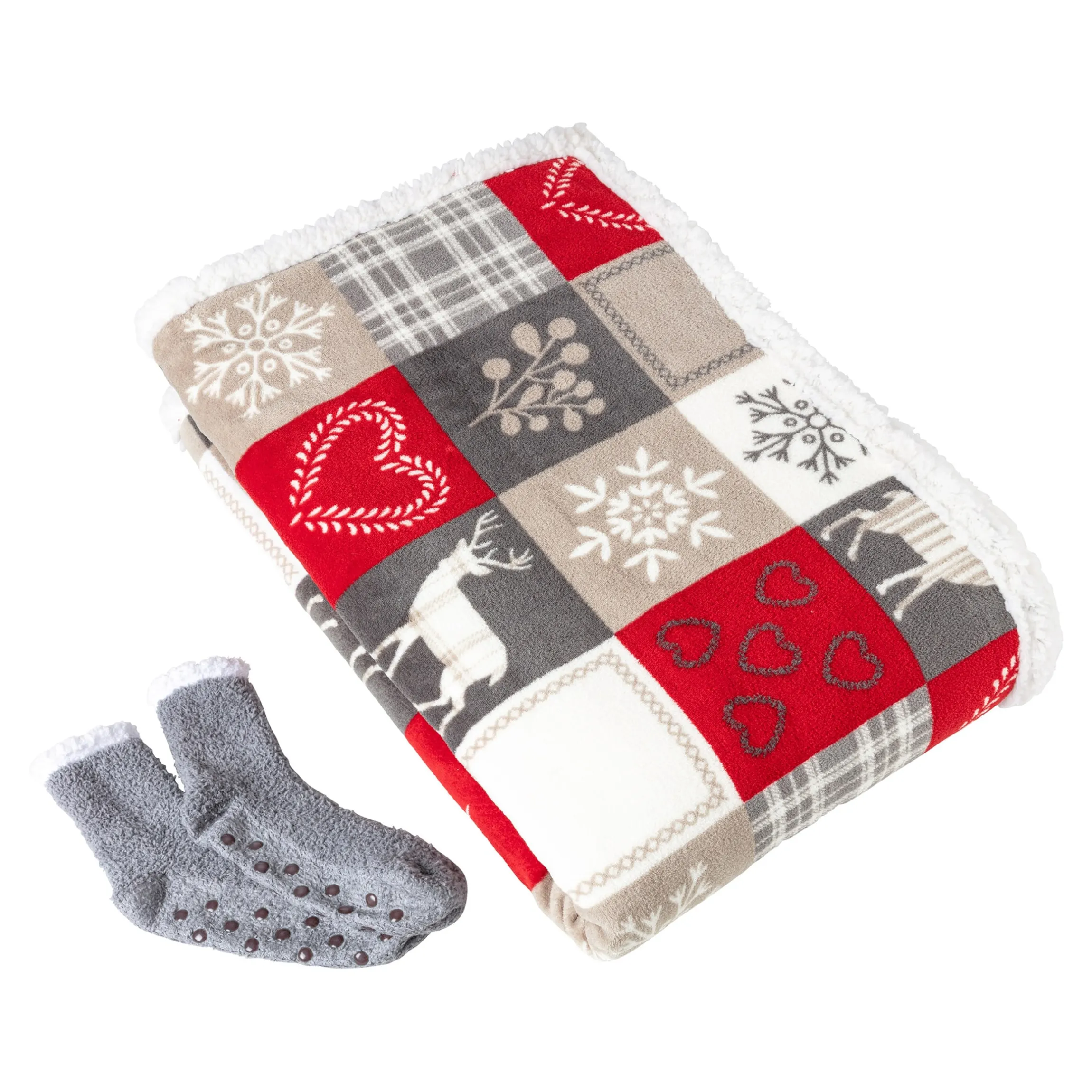 Premium-Kuscheldecke "Polar", 170x130 cm mit Kuschelsocken