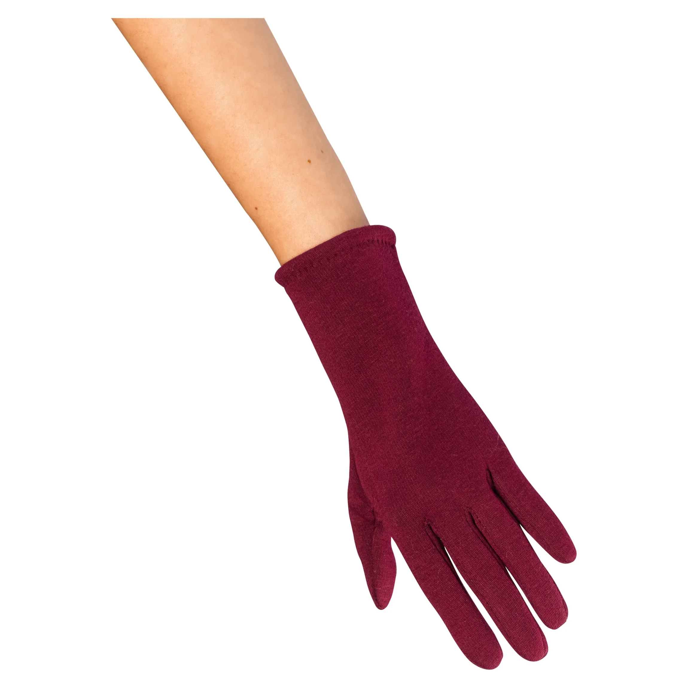Pulswärmer-Handschuh „2 in 1“ bordeaux