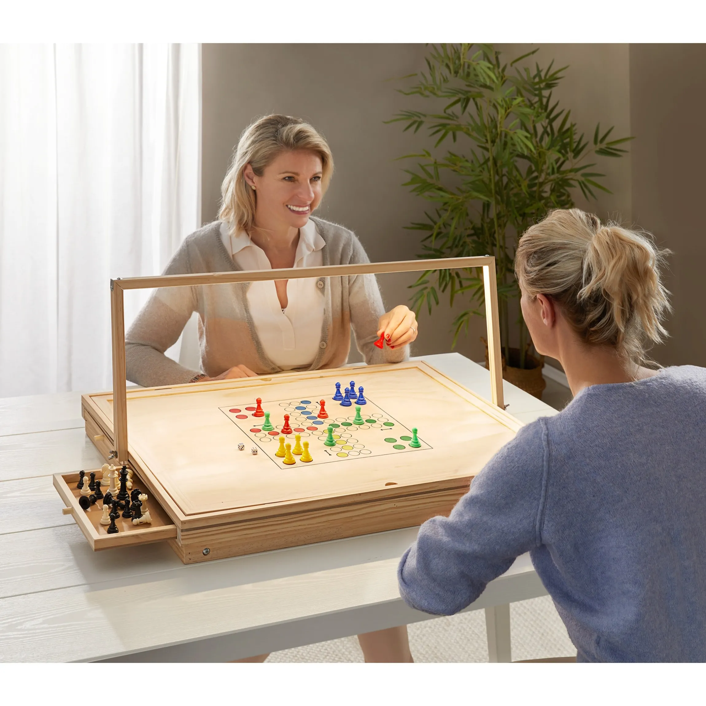Puzzletisch mit Spielbrett-Deckel + LED-Licht für 1500 Teile